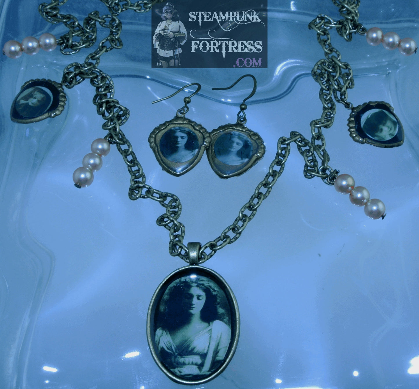 BRASS SHIELD VINTAGE LADIES GREEK GODDESS GRECIAN PIERCED EARRINGS SET AVAILABLE STARR WILDE STEAMPUNK FORTRESS