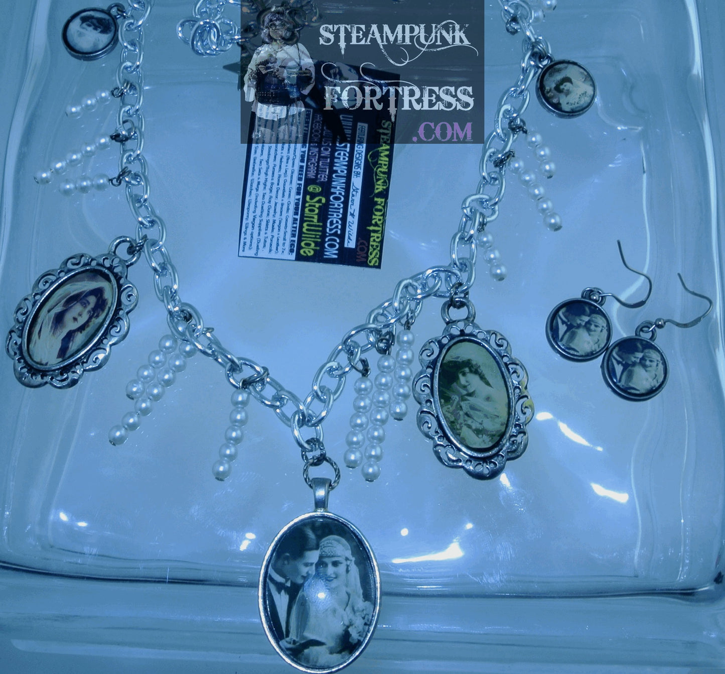 SILVER ROUND VINTAGE LADIES BRIDE GROOM SHOULDER DROP BRIDAL WEDDING VICTORIAN EDWARDIAN PIERCED EARRINGS SET AVAILABLE STARR WILDE STEAMPUNK FORTRESS