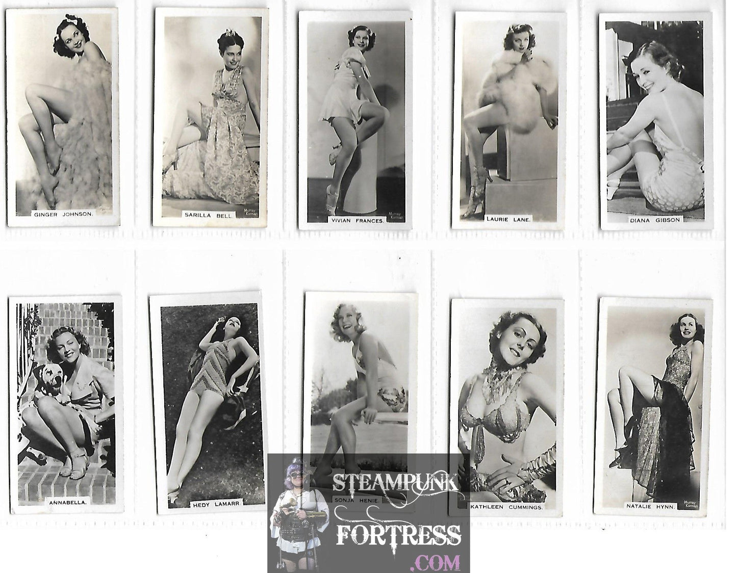 LOT OF 59 CARRERAS CIGARETTE CARDS HOLLYWOOD STARLETS HEDY LAMARR SONJA HENIE ANNABELLA