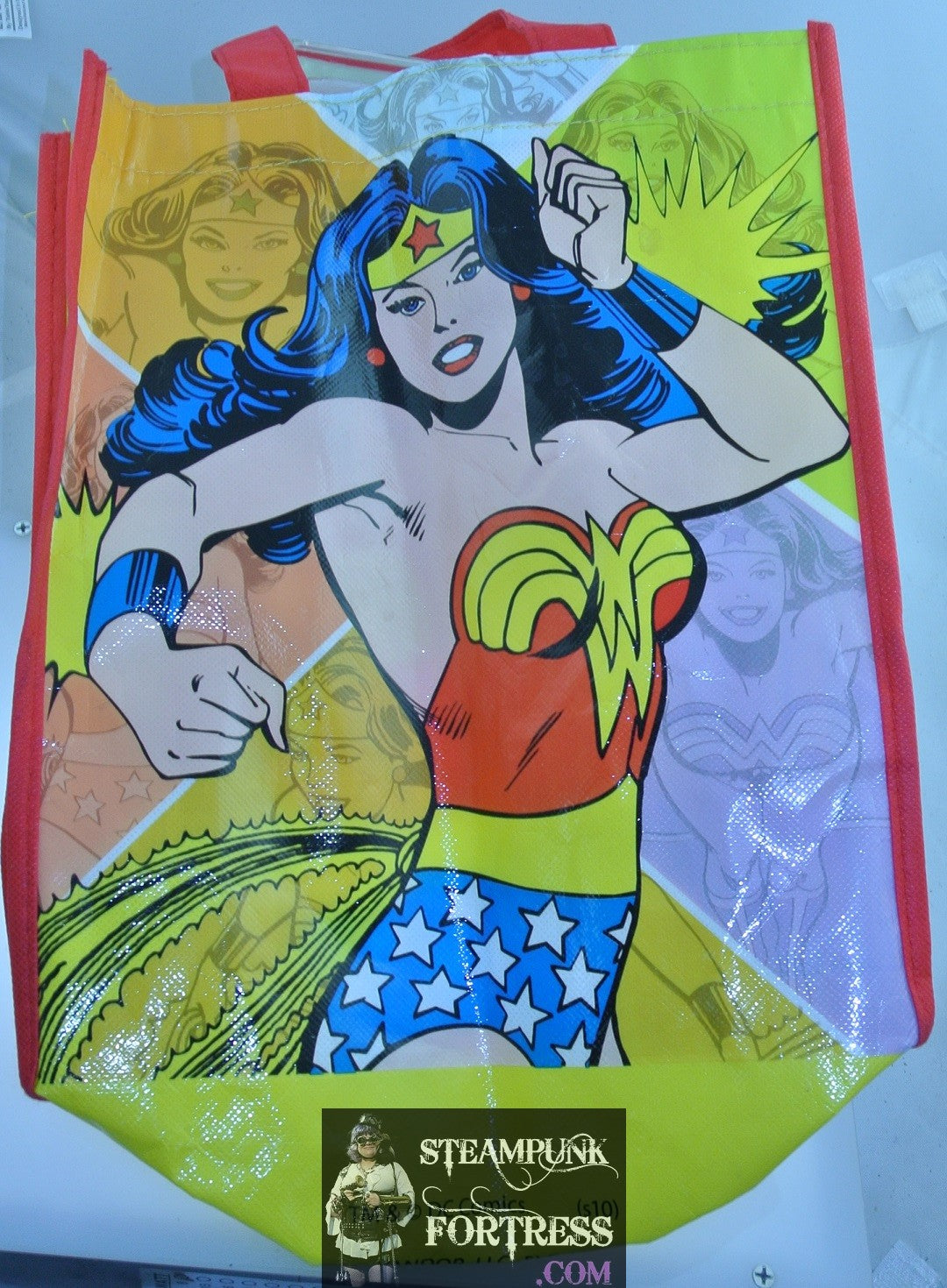 WONDER WOMAN YELLOW RED TOTE BAG DC COMICS