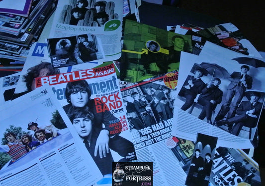 BEATLES JOHN LENNON PAUL MCCARTNEY MAGAZINE CLIPPINGS LOT 2.5 OUNCES OZ