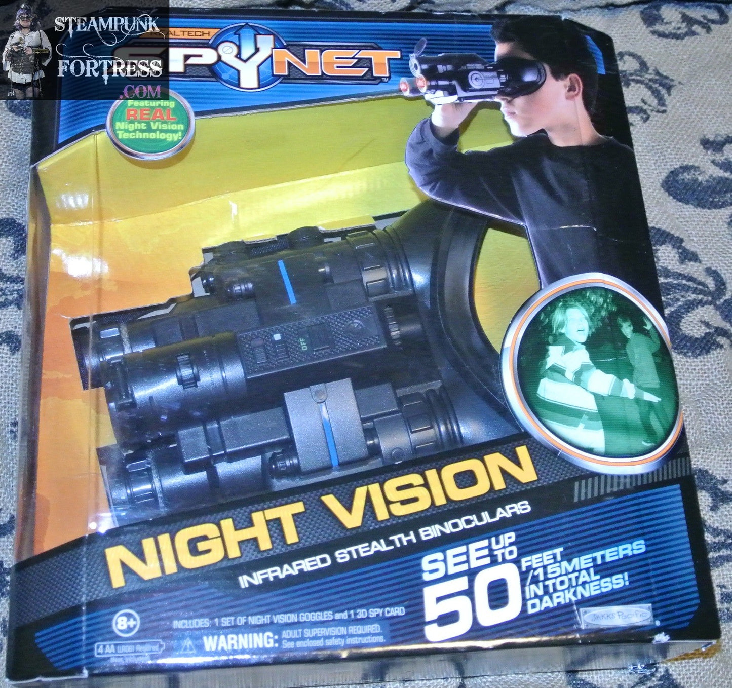 BINOCULARS REAL TECH SPYNET NIGHT VISION 50 FEET NEW INFRARED STEALTH 3D SPY CARD