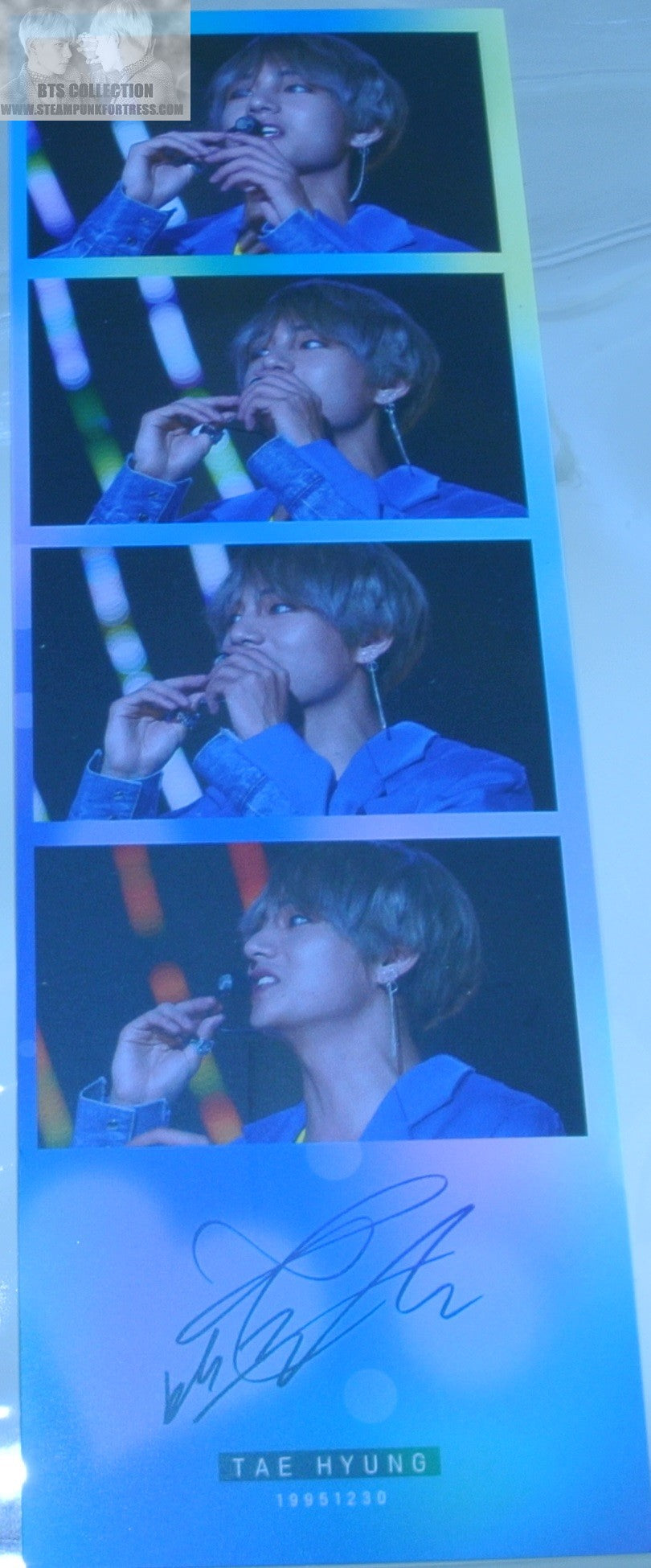 BTS V KIM TAEHYUNG 4 2016 PHOTO STRIP BOOKMARK MINI SLOGAN BANNER LIMITED EDITION