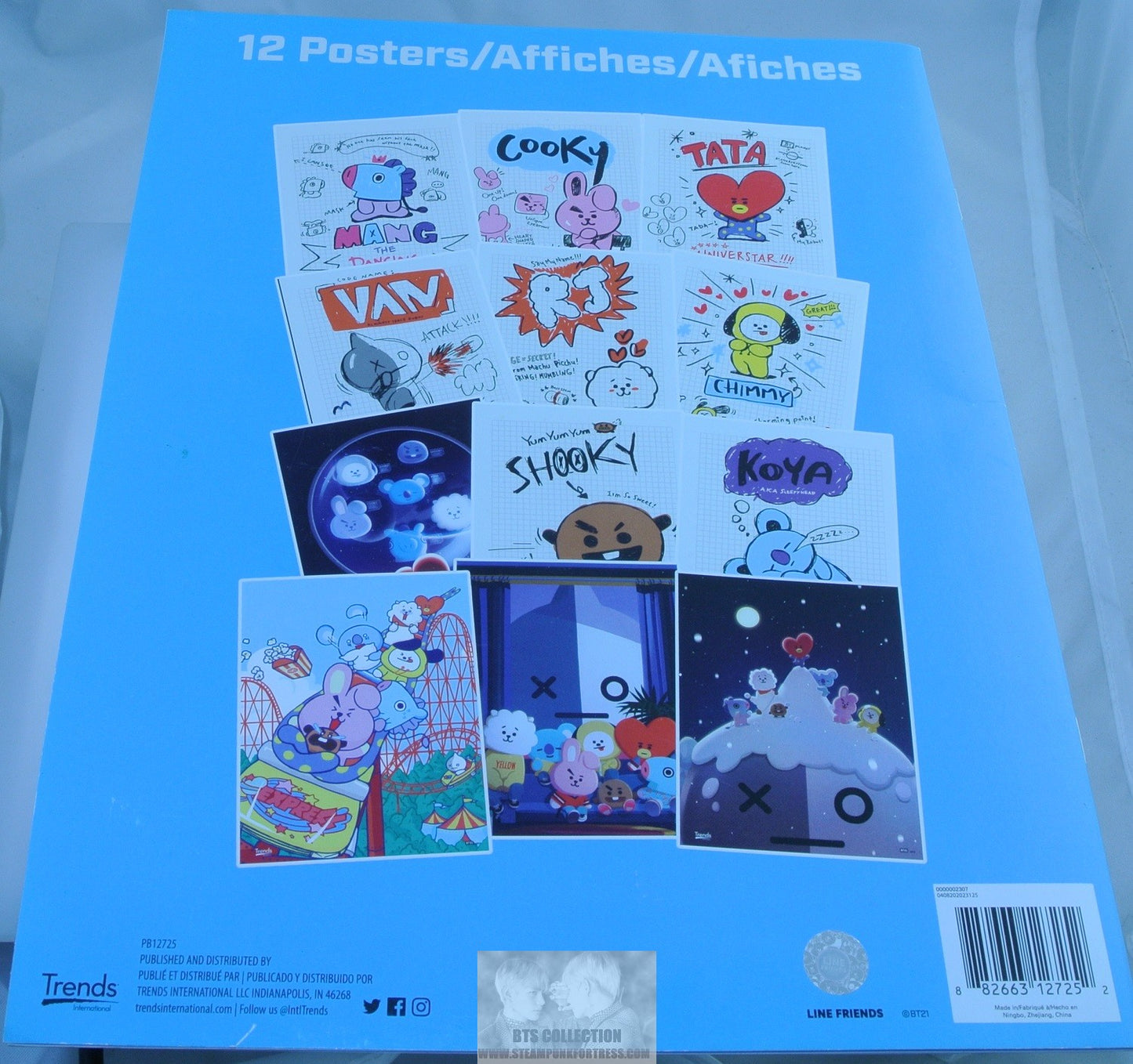 BTS BOOK BT21 12 POSTERS COOKY TATA CHIMMY KOYA MANG SHOOKY RJ VAN NEW OFFICIAL MERCHANDISE