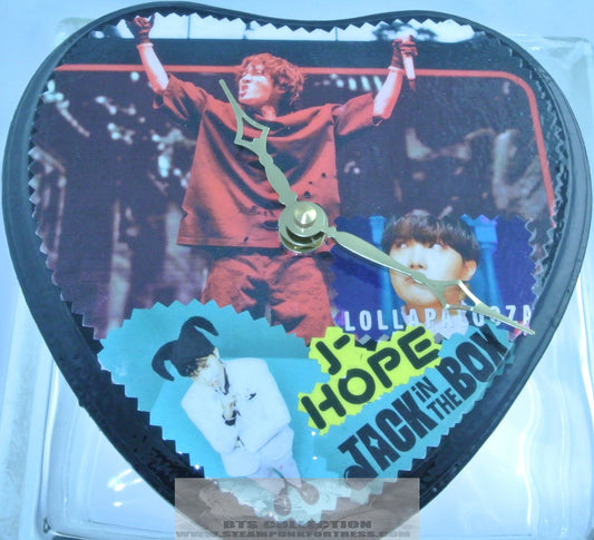 BTS WOOD HEART CLOCK J-HOPE JUNG HOSEOK HOBI GOLD HANDS LOLLAPALOOZA JACK IN THE BOX