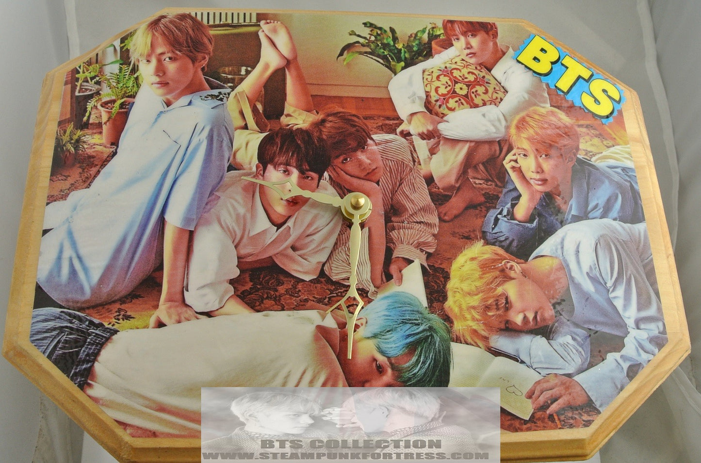 BTS GROUP CLOCK XL LOVE YOURSELF HER FLOOR GOLD HANDS JUNGKOOK V JIMIN RM J-HOPE SUGA JIN