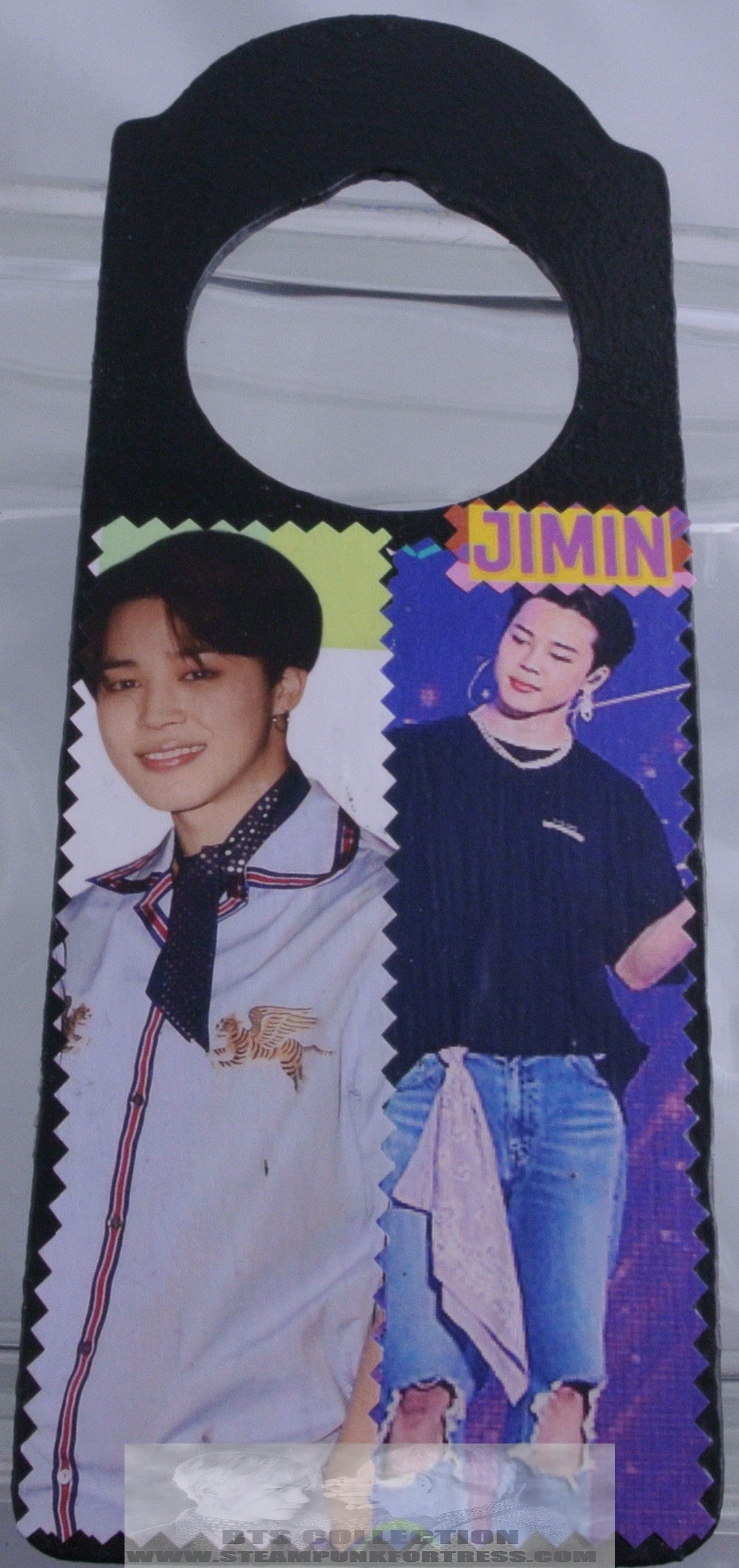 BTS PARK JIMIN BLACK 2 SIDED DOOR HANGER CAN PERSONALIZE WELCOME STAY OUT