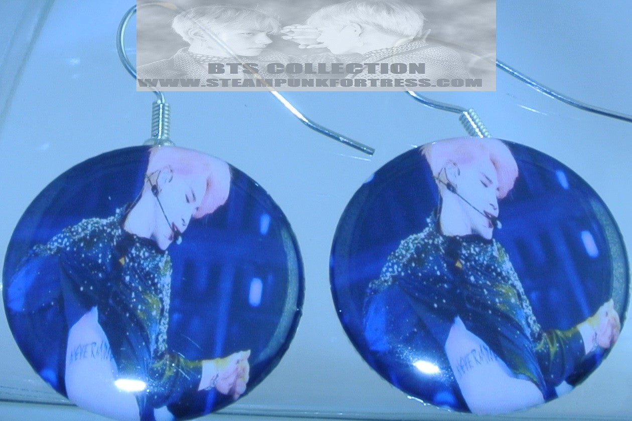 BTS BUTTON EARRINGS PARK JIMIN NEVERMIND TATTOO SPARKLE TOP SERENDIPITY PIERCED DANGLE DROP