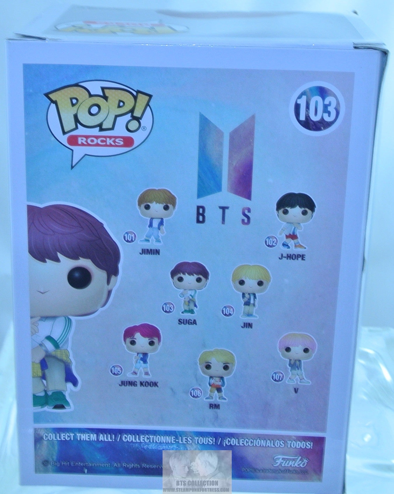 BTS FIGURE FUNKO POP ROCKS IDOL SUGA MIN YOONGI NEW IN BOX #103 OFFICIAL MERCHANDISE