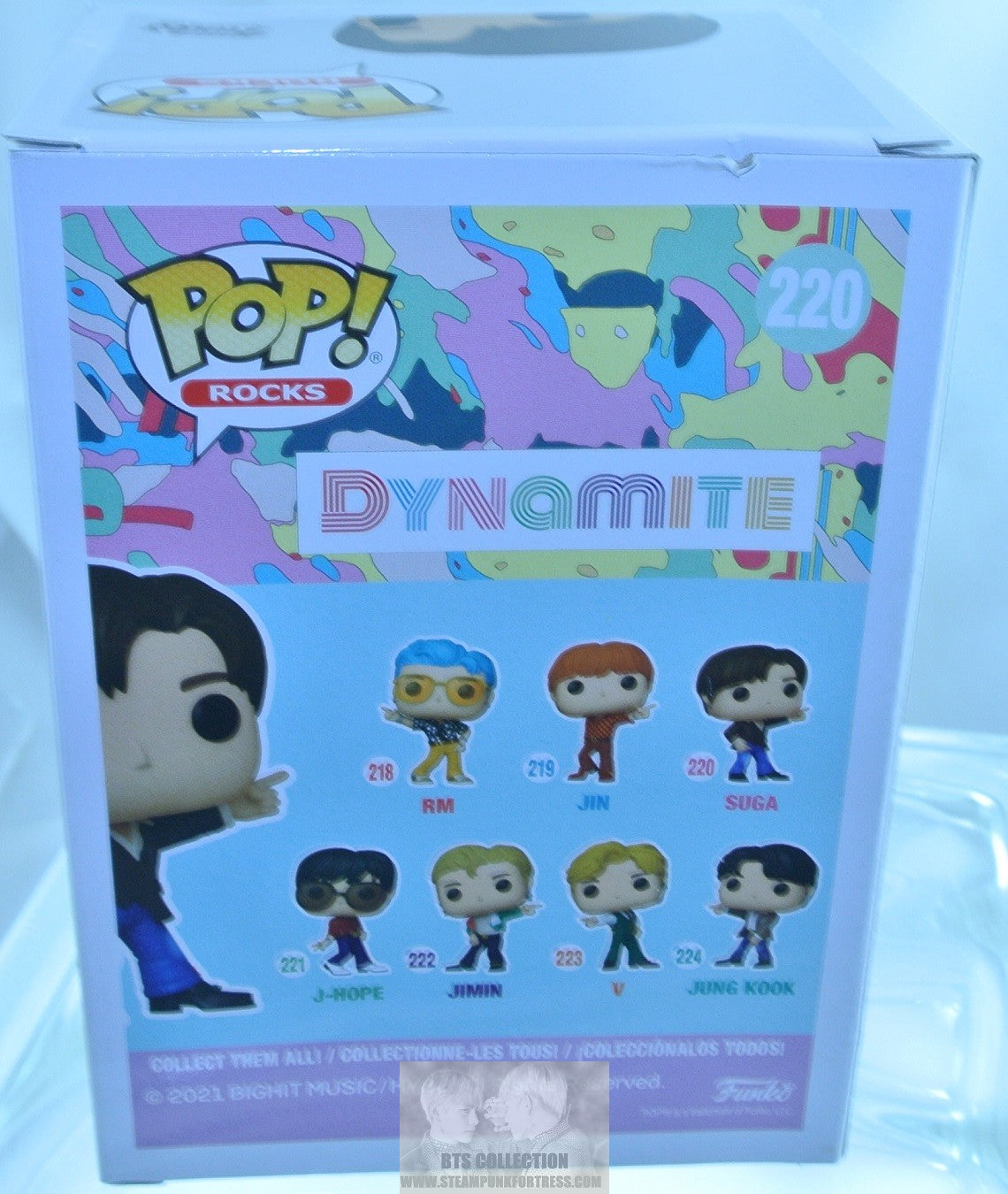 BTS FIGURE FUNKO POP ROCKS DYNAMITE SUGA MIN YOONGI NEW IN BOX #220 OFFICIAL MERCHANDISE