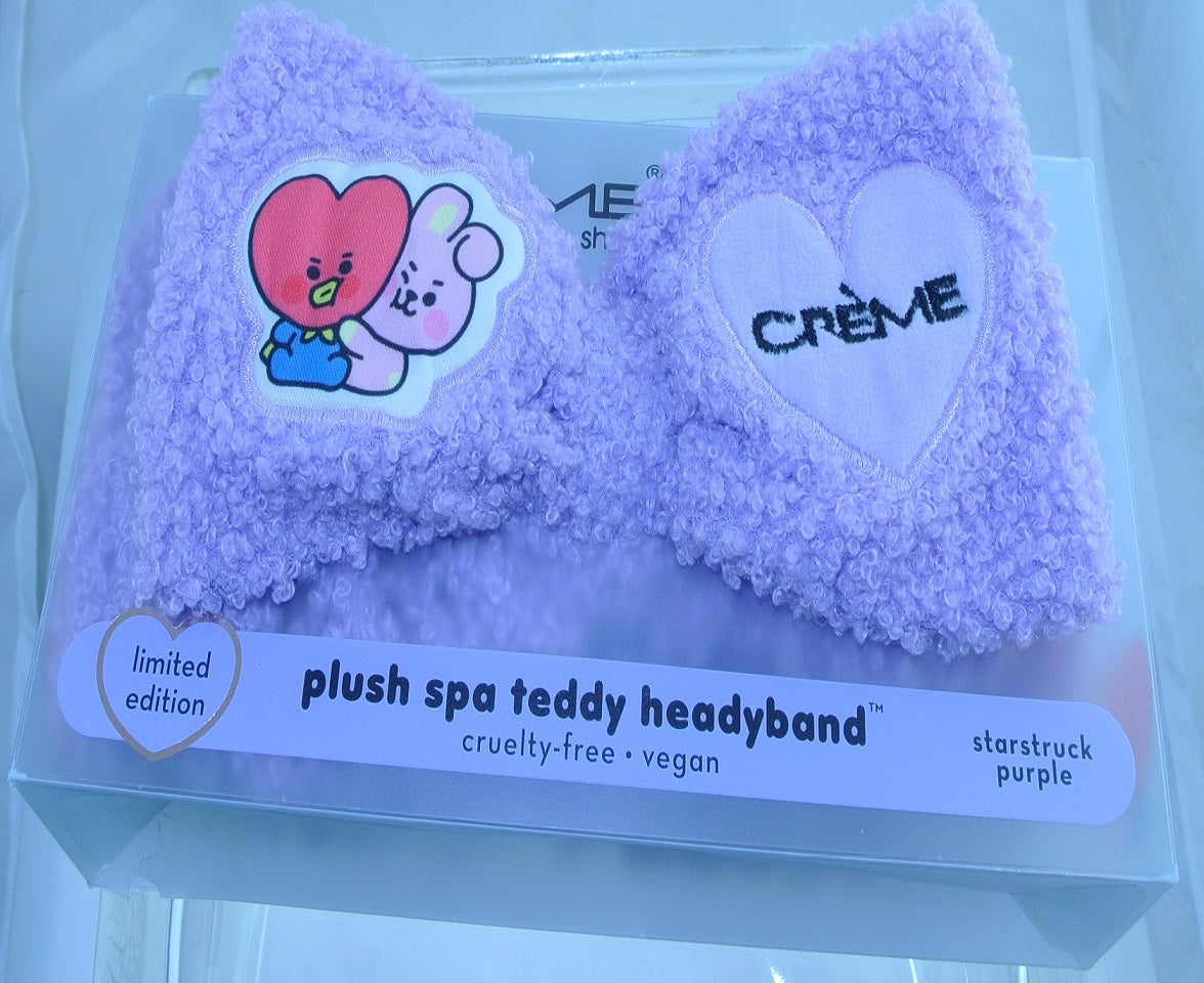 BTS HEADBAND PURPLE TEDDY BT21 CREME SHOP TATA COOKY V KIM TAEHYUNG JEON JUNGKOOK NEW