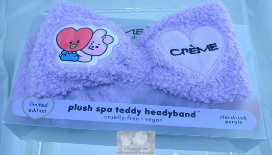 BTS HEADBAND PURPLE TEDDY BT21 CREME SHOP TATA COOKY V KIM TAEHYUNG JEON JUNGKOOK NEW