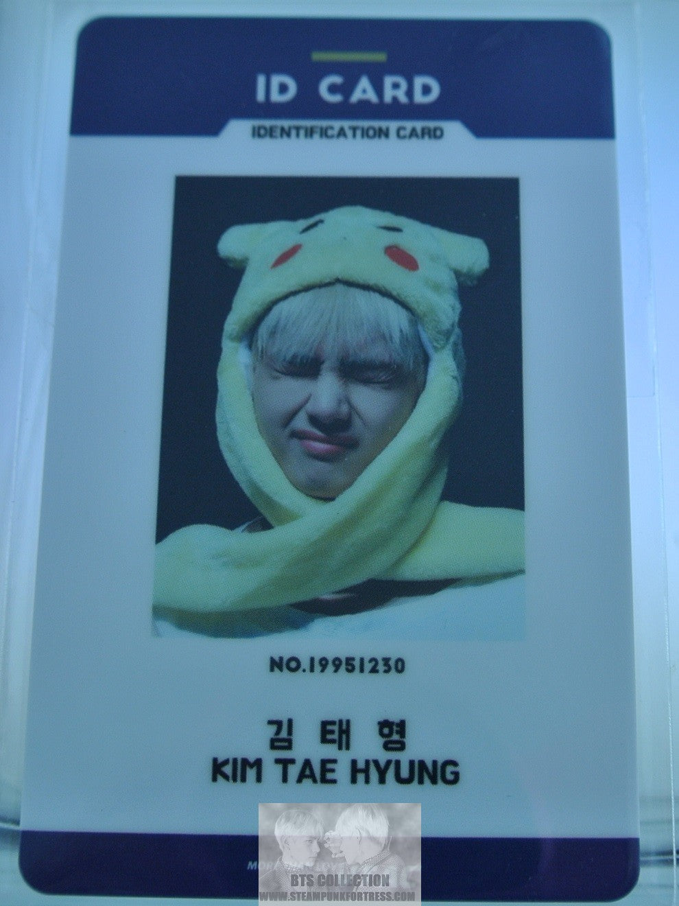 BTS ID CARD V KIM TAEHYUNG FANSITE VTAC FANSITE MORE THAN LOVE PIKACHU HAT FANSIGN