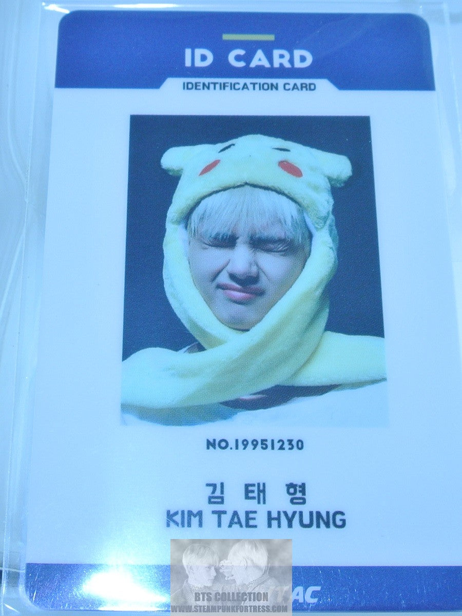 BTS ID CARD V KIM TAEHYUNG FANSITE VTAC FANSITE MORE THAN LOVE PIKACHU HAT FANSIGN