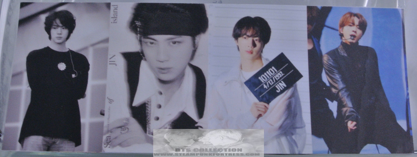 BTS KIM SEOKJIN 4 PHOTO STRIP BOOKMARK MINI SLOGAN BANNER LIMITED EDITION