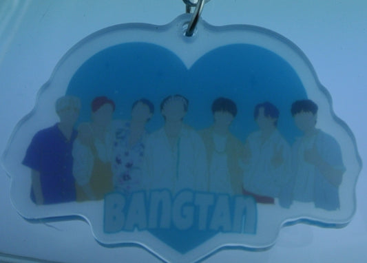 BTS KEYCHAIN ACRYLIC GROUP BANGTAN BLUE KEYRING JUNGKOOK V JIMIN RM J-HOPE SUGA JIN KEY CHAIN RING- MASS PRODUCED