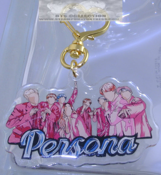 BTS PERSONA BOY WITH LUV MV PINK ACRYIC KEYCHAIN KEY CHAIN KEYRING RING- MASS PRODUCED