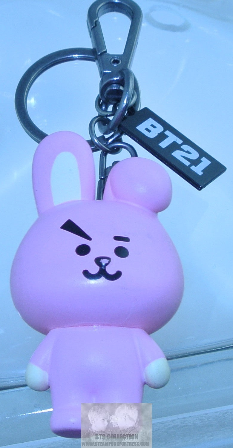 BTS KEYCHAIN OFFICIAL BT21 COOKY 3D HEAVY JEON JUNGKOOK CLIP KEY CHAIN KEYRING RING- MASS PRODUCED