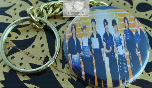 BTS BUTTON GOLD KEYCHAIN KEYRING GROUP LINEUP BUTTER ORANGE JUNGKOOK V JIMIN RM J-HOPE SUGA JIN KEY CHAIN RING