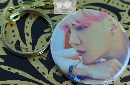 BTS BUTTON GOLD KEYCHAIN KEYRING JUNG HOSEOK J-HOPE HOBI PINK BLOND BUTTER PROFILE JHOPE KEY CHAIN RING