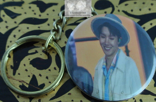 BTS BUTTON GOLD KEYCHAIN KEYRING JUNG HOSEOK J-HOPE HOBI DYNAMITE PTD CONCERT JHOPE KEY CHAIN RING