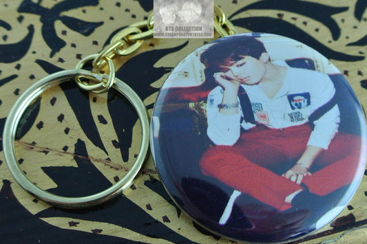 BTS BUTTON GOLD KEYCHAIN KEYRING PARK JIMIN WAR OF HORMONE KEY CHAIN RING