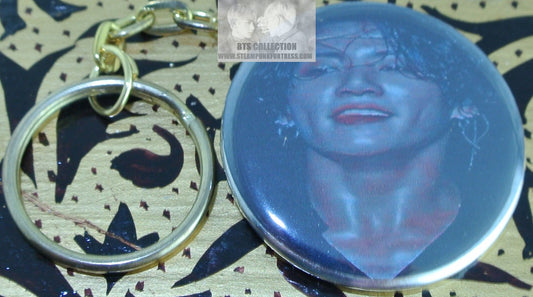 BTS BUTTON GOLD KEYCHAIN JEON JUNGKOOK LOTTE CONCERT SWEATY KEYRING KEY CHAIN RING