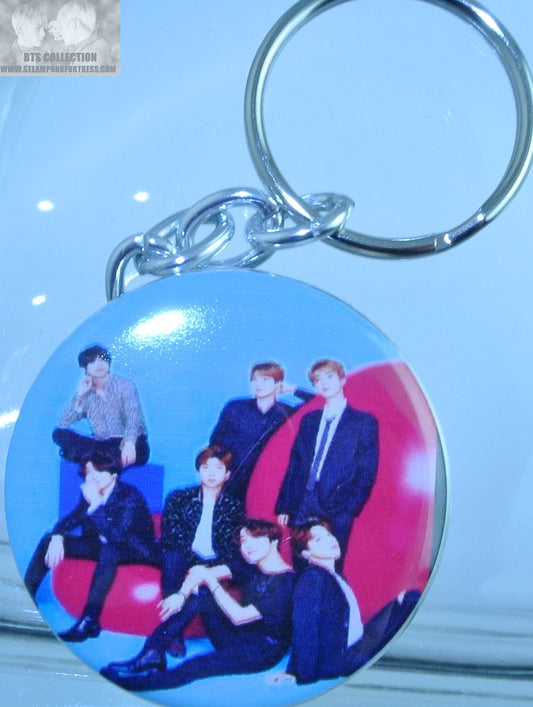 BTS BUTTON KEYCHAIN KEYRING GROUP BLUE PINK JUNGKOOK V JIMIN RM J-HOPE SUGA JIN KEY CHAIN RING