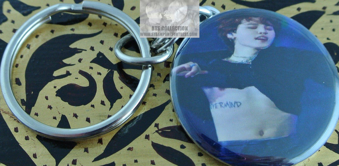 BTS BUTTON KEYCHAIN KEYRING PARK JIMIN BUSAN PERFORMANCE NEVERMIND TATTOO KEY CHAIN RING