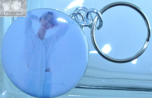 BTS BUTTON KEYCHAIN KEYRING PARK JIMIN DICON ANGEL WHITE SHEER SHIRT KEY CHAIN RING