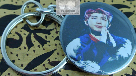 BTS BUTTON KEYCHAIN RM KIM NAMJOON FAN EDIT PRAYING KEYRING KEY CHAIN RING