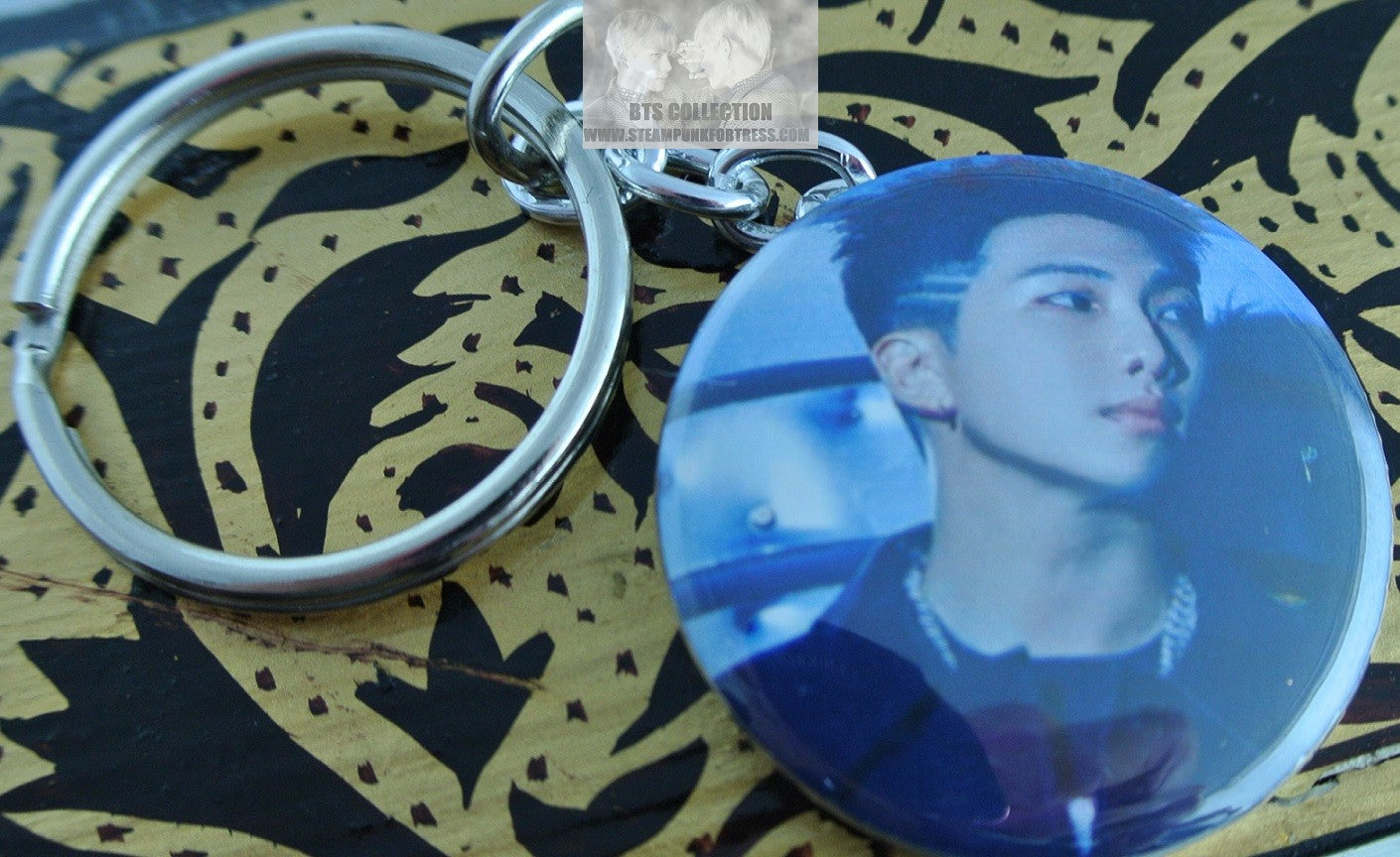 BTS BUTTON KEYCHAIN RM KIM NAMJOON PROOF VAULT KEYRING KEY CHAIN RING