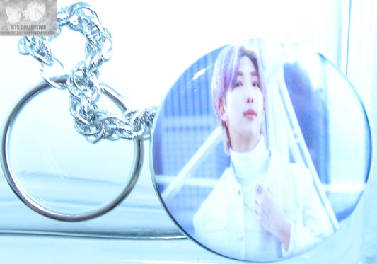 BTS BUTTON KEYCHAIN KEYRING RM KIM NAMJOON DICON SHOOT WHITE SUIT KEY CHAIN RING