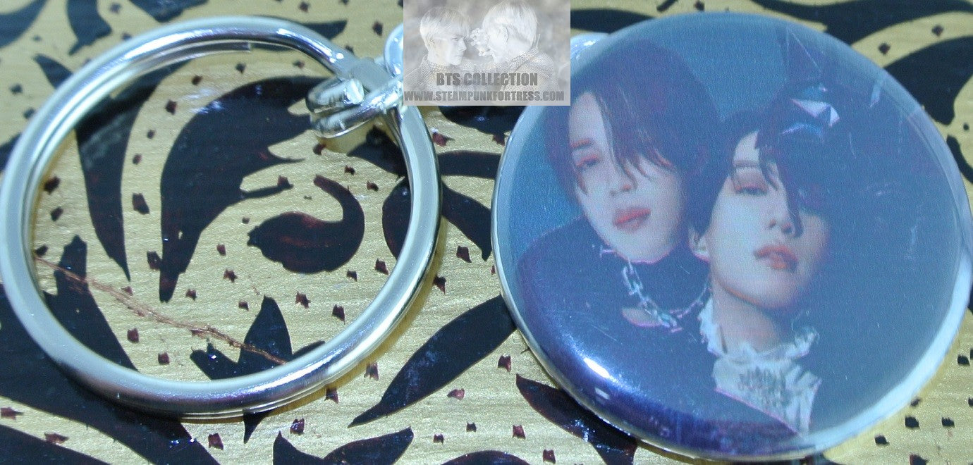 BTS BUTTON KEYCHAIN PARK JIMIN JEON JUNGKOOK FAN EDIT BOOK COVERS KEYRING KEY CHAIN RING