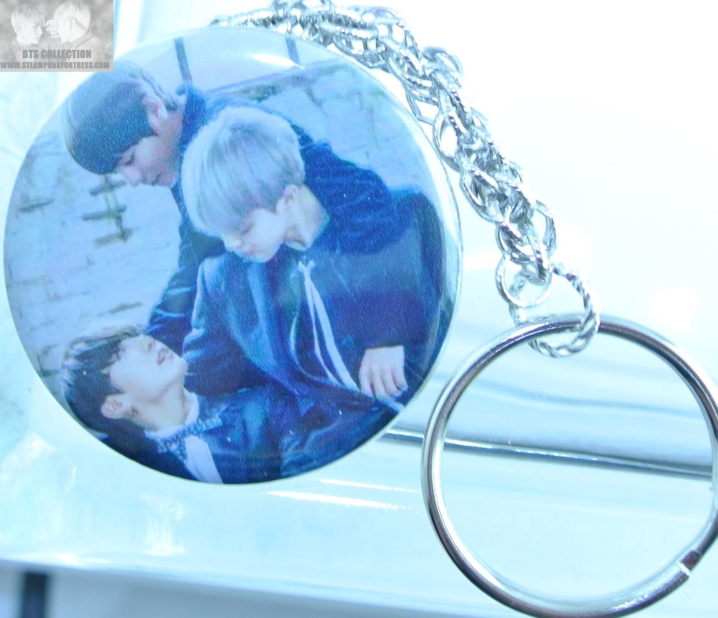 BTS BUTTON KEYCHAIN KEYRING JEON JUNGKOOK PARK JIMIN V KIM TAEHYUNG MAKNAE LINE KEY CHAIN RING