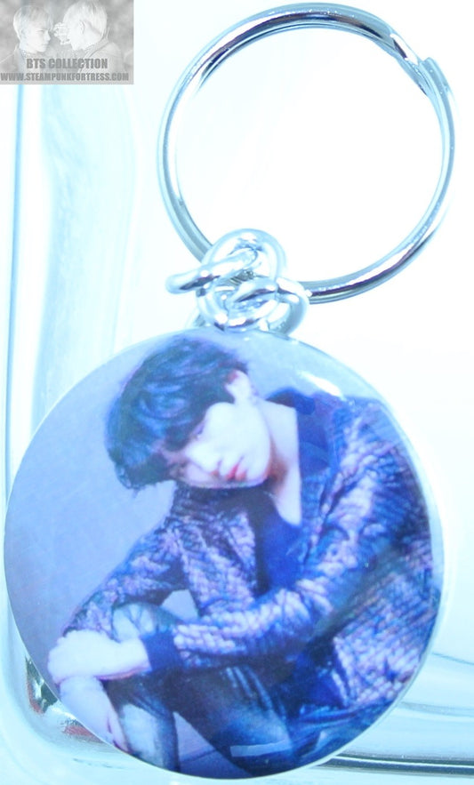 BTS BUTTON KEYCHAIN KEYRING MIN YOONGI SUGA BRONZE JACKET KEY CHAIN RING