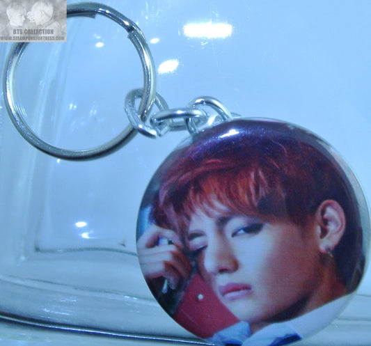 BTS BUTTON KEYCHAIN KEYRING V KIM TAEHYUNG DOPE BOY IN LUV ERA KEY CHAIN RING