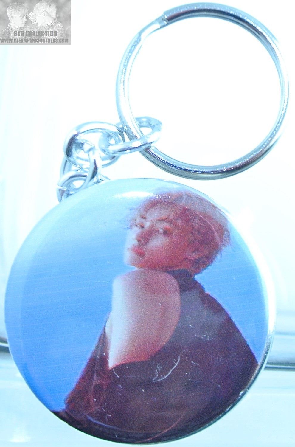 BTS BUTTON KEYCHAIN KEYRING V KIM TAEHYUNG SLOW DANCING BACK KEY CHAIN RING