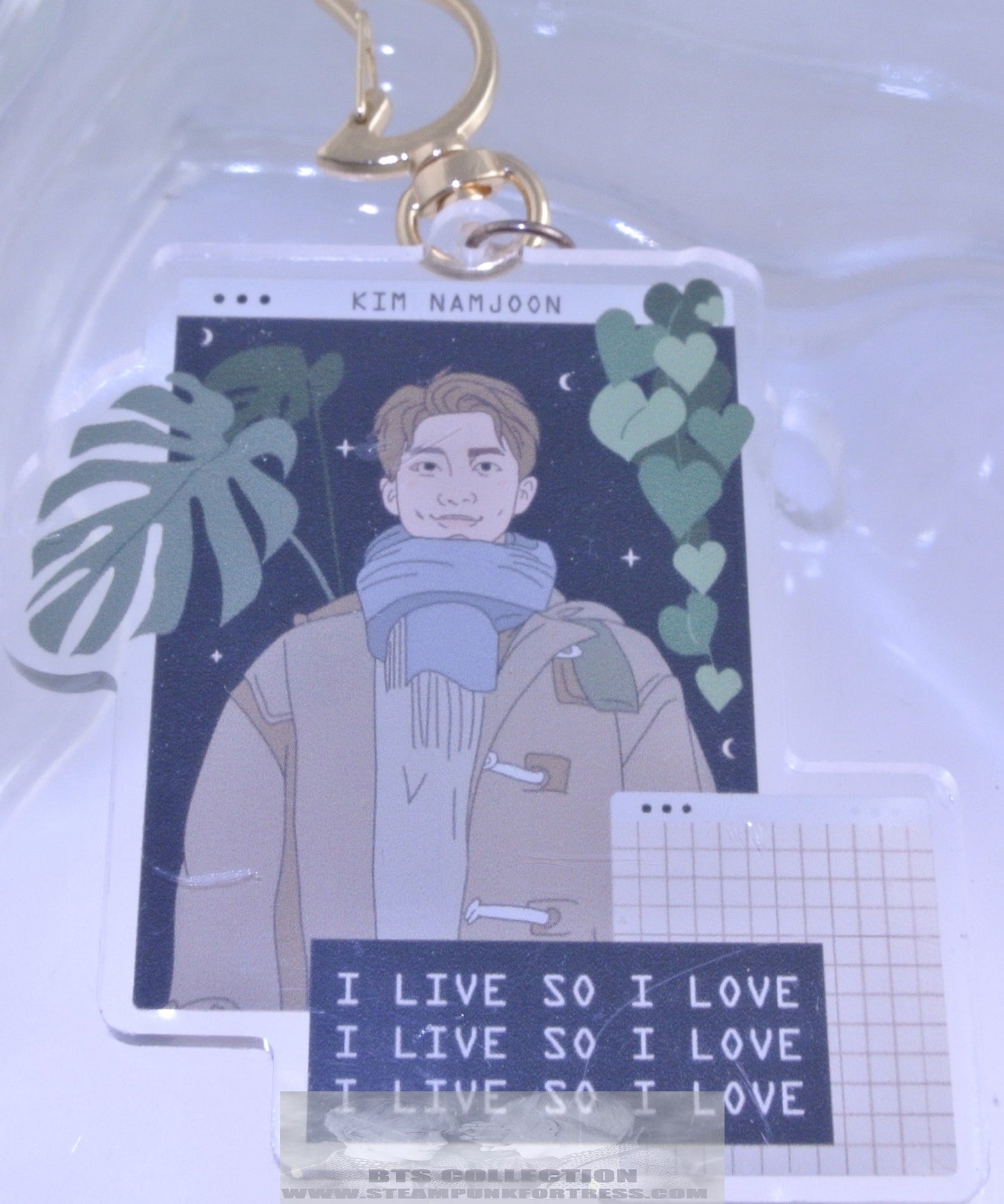 BTS RM KIM NAMJOON ACRYLIC KEYCHAIN I LIVE SO I LOVE TRIVIA LOVE KEY CHAIN KEYRING RING- MASS PRODUCED