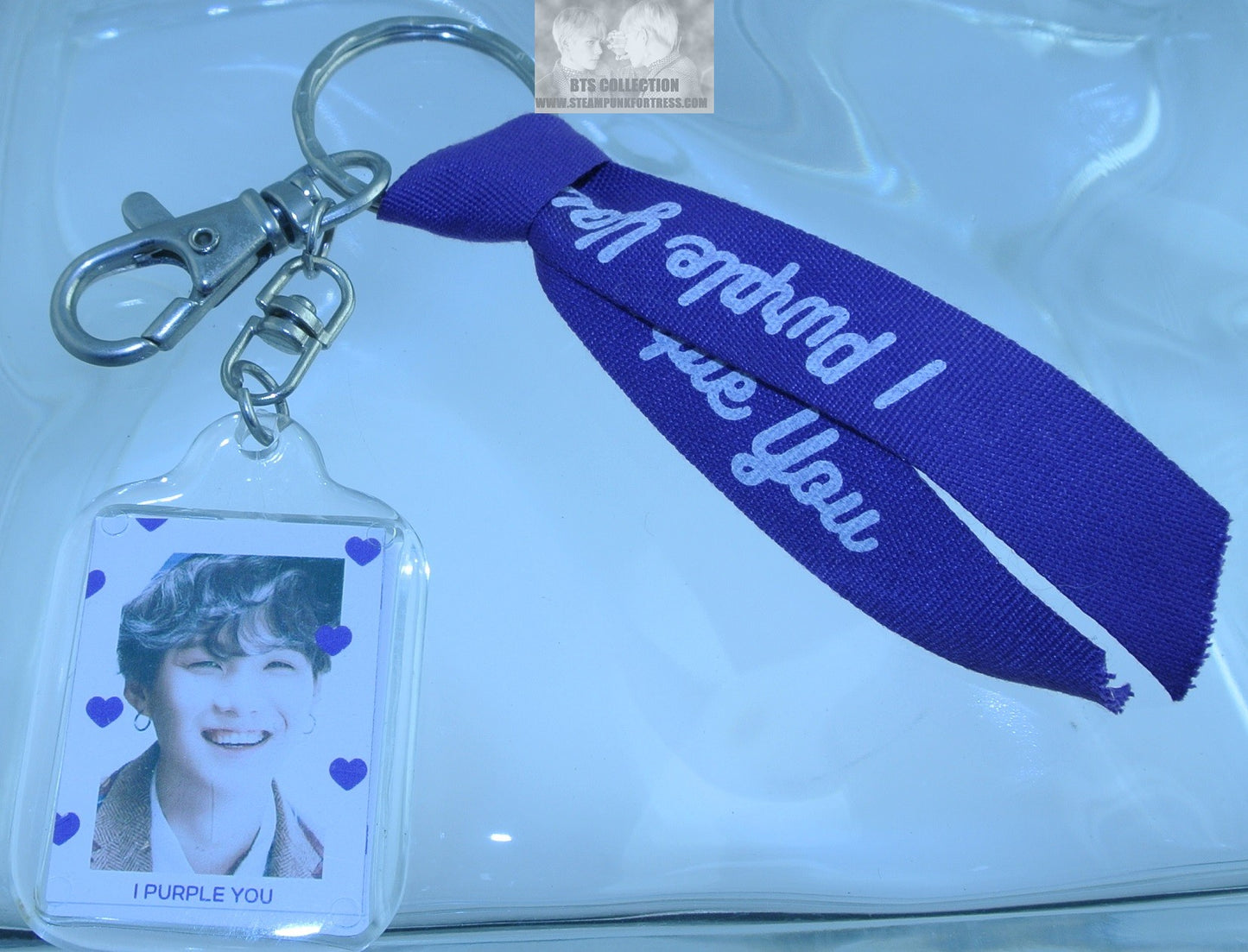 BTS SUGA MIN YOONGI MOTS 7 PHOTO I PURPLE YOU RIBBON ACRYLIC KEYCHAIN KEYRING KEY RING CHAIN