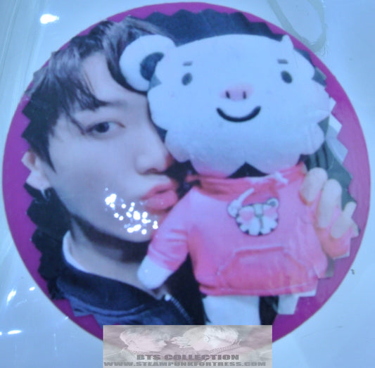 BTS JEON JUNGKOOK STUFFIE PINK 2 SIDED COMPACT MIRROR LIGHT UP