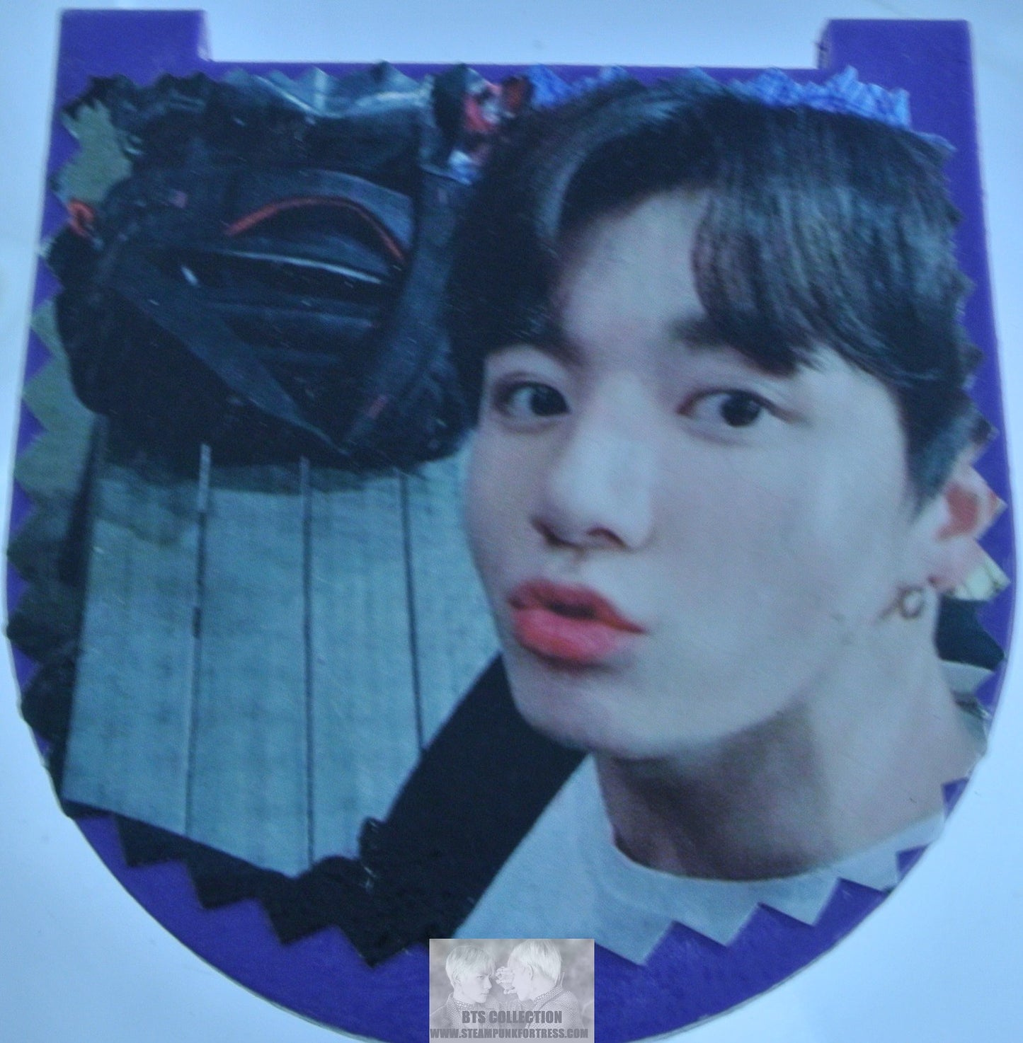 BTS JEON JUNGKOOK KISSING FACE MIRROR PURPLE ONE SIDE USED TO BE 2 SIDED
