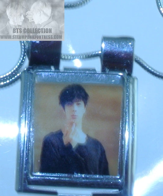 BTS NECKLACE MEGA CHARM LINK JIN KIM SEOKJIN FAKE LOVE MUSIC VIDEO SILVER CHAIN ADJUSTABLE