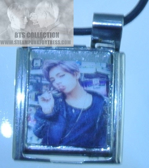 BTS NECKLACE MEGA CHARM LINK V KIM TAEHYUNG WAR OF HORMONE LOLLIPOP BLACK CORD ADJUSTABLE