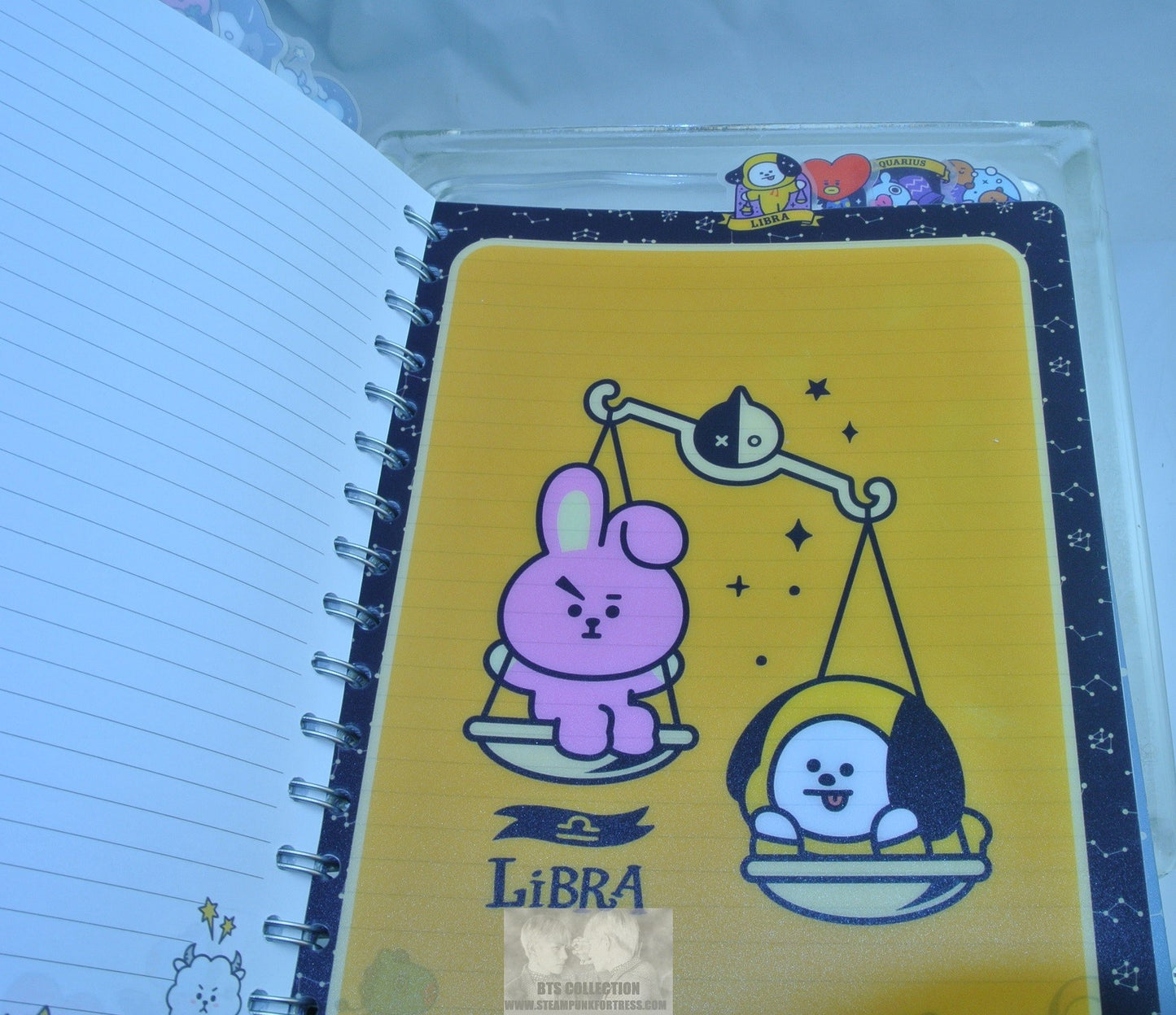 BTS NOTEBOOK JOURNAL BT21 UNIVERSE BLACK 144 LINED PAGES TOTAL SEPERATORS COOKY TATA CHIMMY KOYA MANG SHOOKY RJ