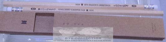 BTS GROUP 2018 SEASONS GREETINGS SET OF 2 PENCILS WOOD JUNGKOOK V JIMIN RM J-HOPE SUGA JIN OFFICIAL MERCHANDISE