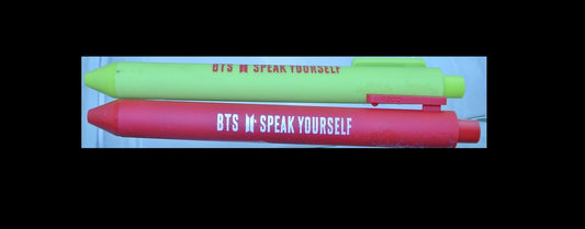 BTS PEN OFFICIAL SET OF 2 SPEAK YOURSELF RED YELLOW JUNGKOOK V JIMIN RM J-HOPE SUGA JIN