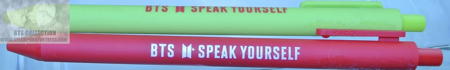 BTS PEN OFFICIAL SET OF 2 SPEAK YOURSELF RED YELLOW JUNGKOOK V JIMIN RM J-HOPE SUGA JIN