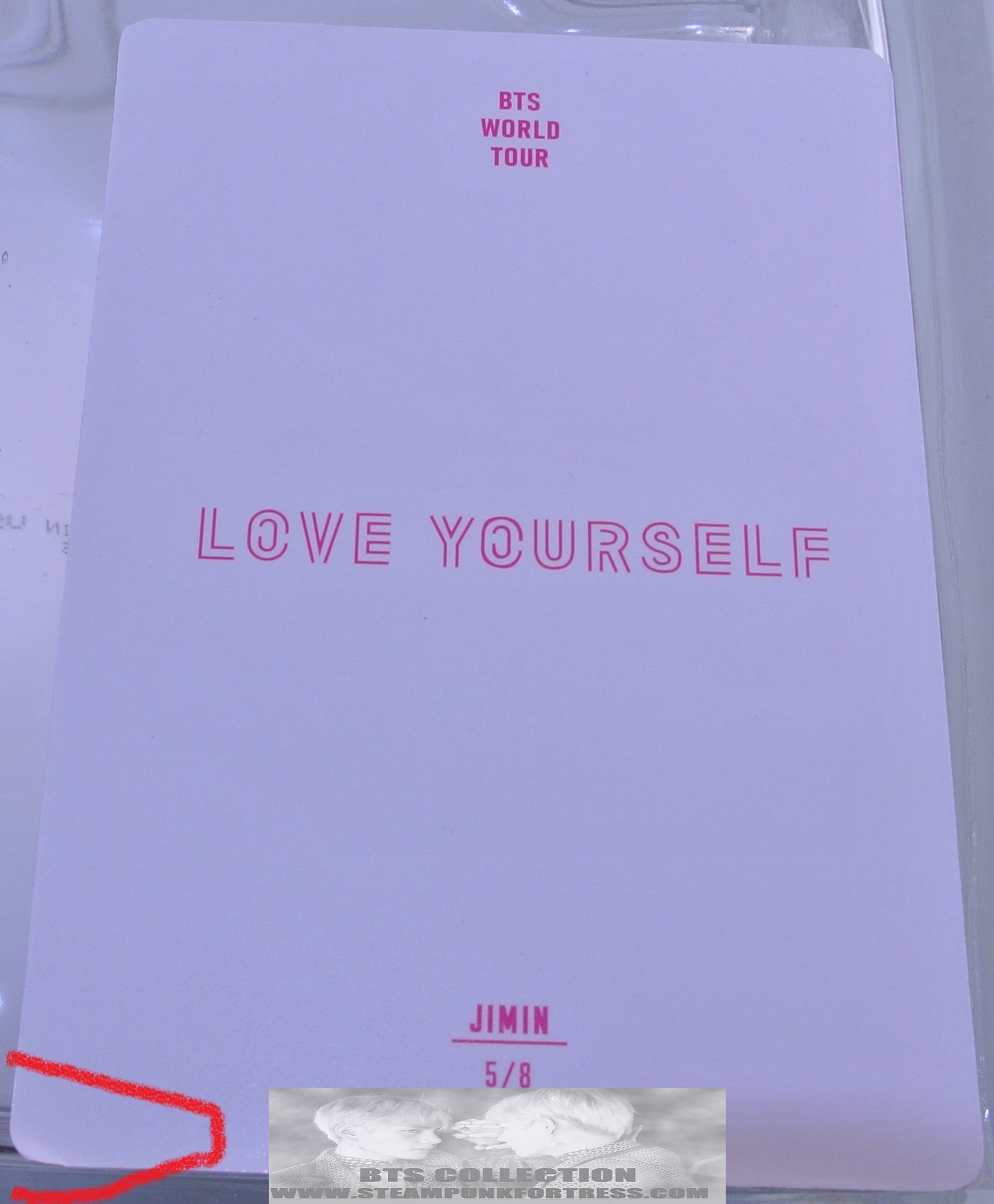 BTS PARK JIMIN LOVE YOURSELF WORLD TOUR PHOTOCARD PHOTO CARD #5 OFFICIAL MERCHANDISE
