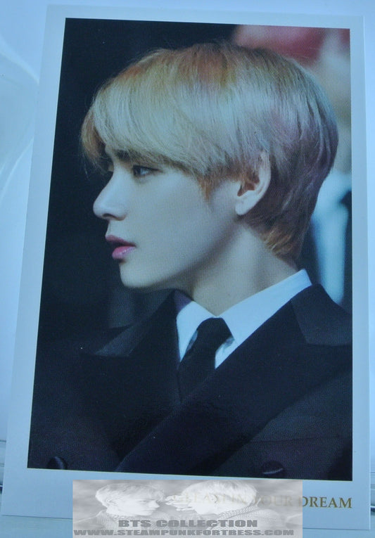 BTS V KIM TAEHYUNG FANSITE PHOTOCARD MOUTH OPEN PROFILE GLEAM IN YOUR DREAM NUNA V PHOTO CARD